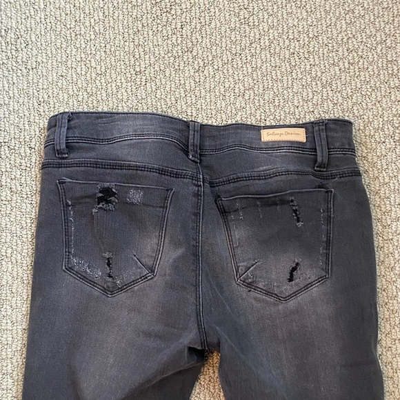 Salvage Denim Black Ripped Skinny Jeans - Picture 5 of 9